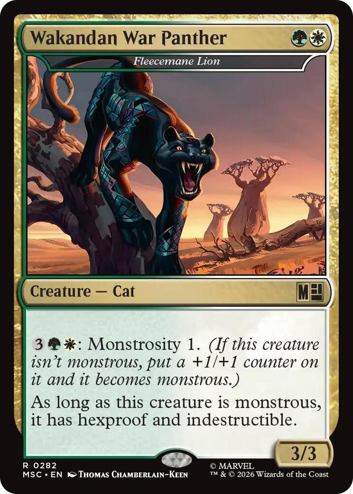Wakandan War Panther // Fleecemane Lion 282 (Commander: Marvel Super Heroes)  - Surge Foil