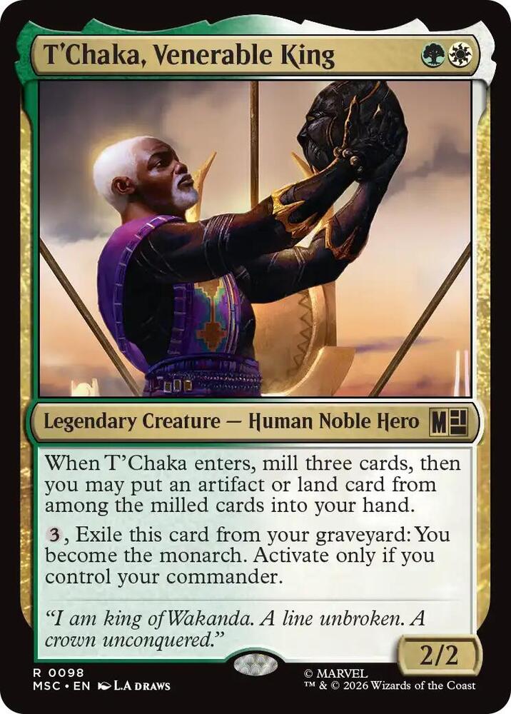 T'Chaka, Venerable King 98 (Commander: Marvel Super Heroes)  - Surge Foil