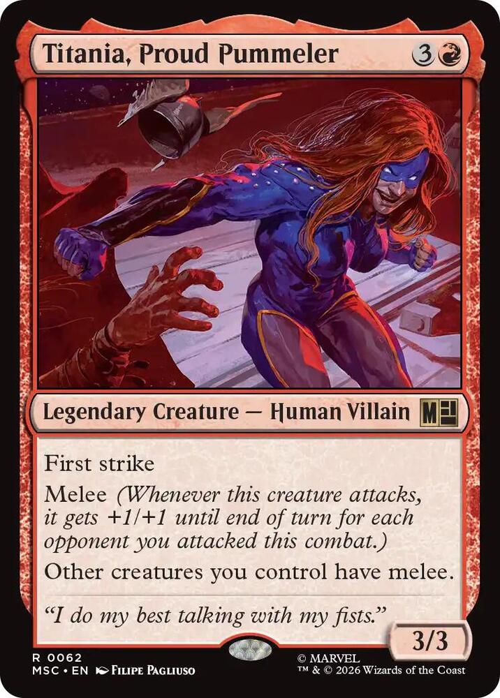 Titania, Proud Pummeler 62 (Commander: Marvel Super Heroes)  - Surge Foil