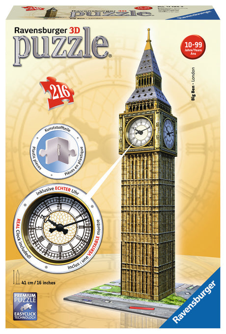 Ravensburger - Big Ben With Clock - 216 Piece 3D Jigsaw - Good Games
