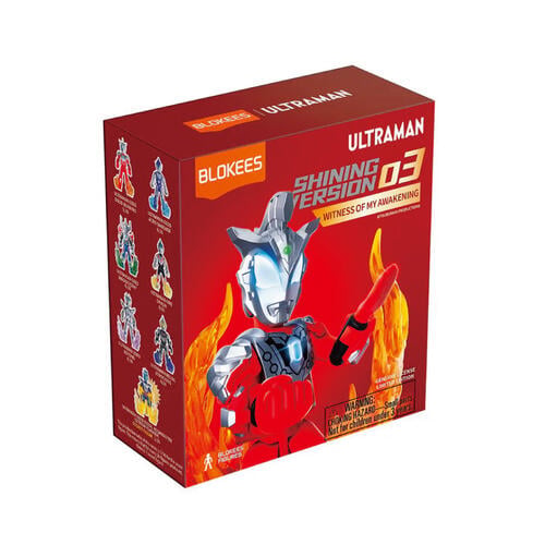 Blokees Figures - Ultraman (Luminous Eyes & Chest) 71215 - Shining Version 03 - Witness Of My Awakening - 6 In 1 Blind Box Display