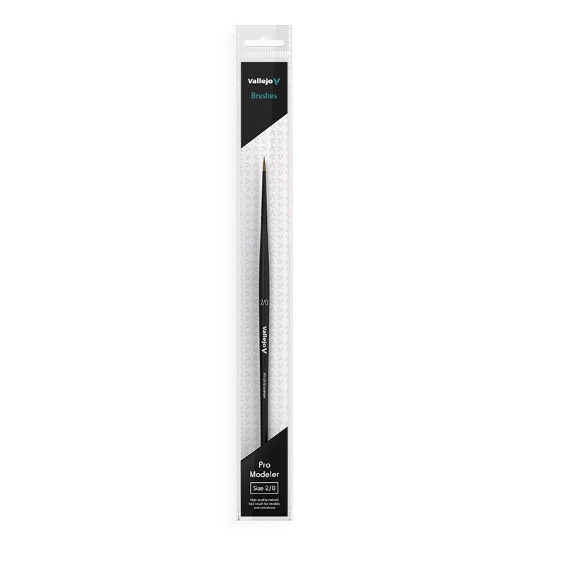 Vallejo Pro Modeler No. 2/0 Natural Hair Round Brush - Good Games