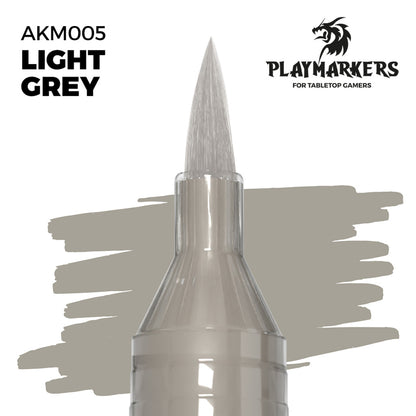 Light Grey marker tip and paint swatch, Playmakers hobby paint for tabletop gamers