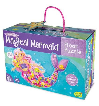 Peaceable Kingdom Shimmery Magical Mermaid - 41 piece Floor Puzzle