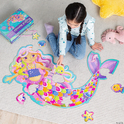 Peaceable Kingdom Shimmery Magical Mermaid - 41 piece Floor Puzzle