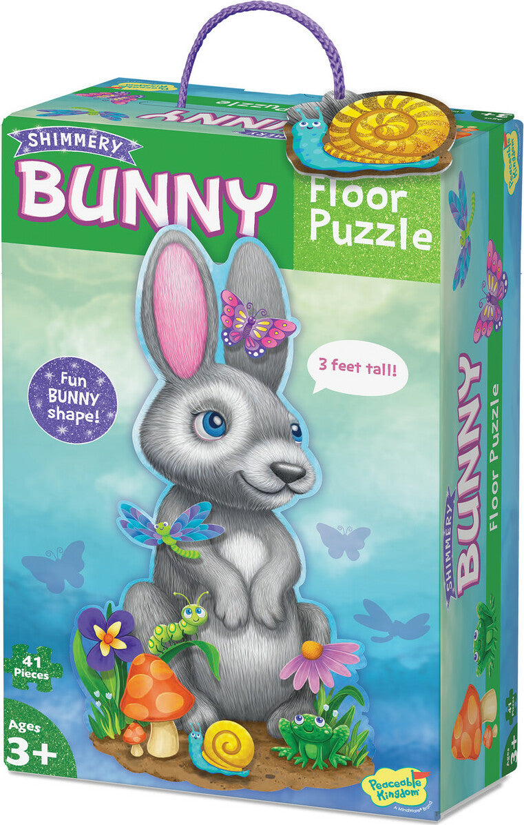Peaceable Kingdom Shimmery Bunny - 41 piece Floor Puzzle