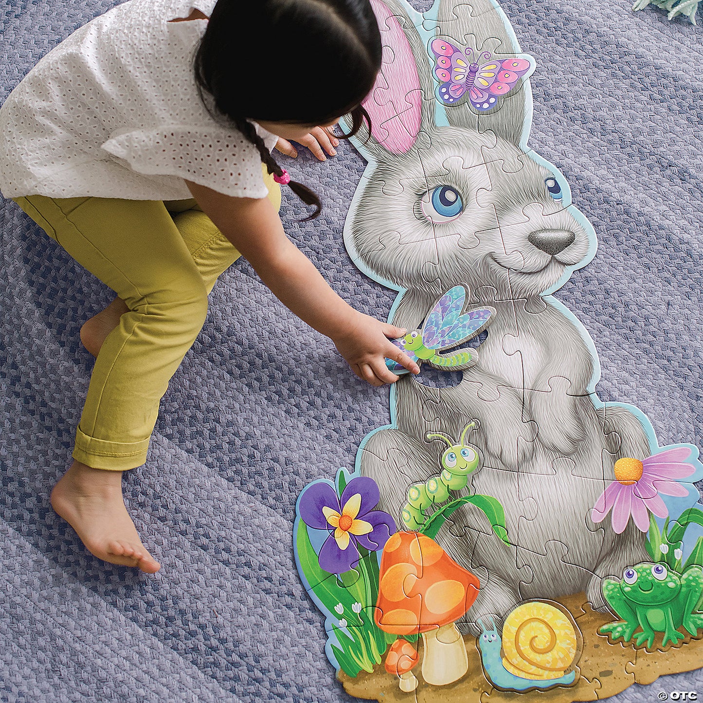 Peaceable Kingdom Shimmery Bunny - 41 piece Floor Puzzle