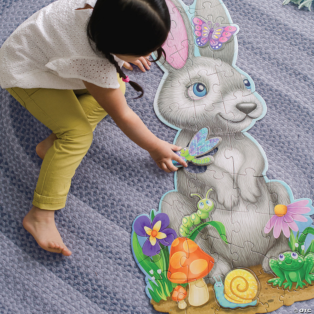 Peaceable Kingdom Shimmery Bunny - 41 piece Floor Puzzle