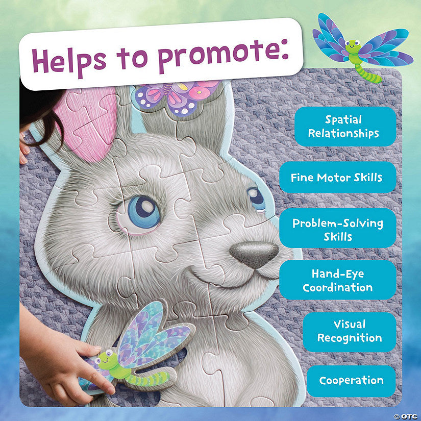 Peaceable Kingdom Shimmery Bunny - 41 piece Floor Puzzle