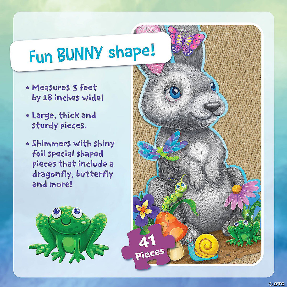 Peaceable Kingdom Shimmery Bunny - 41 piece Floor Puzzle
