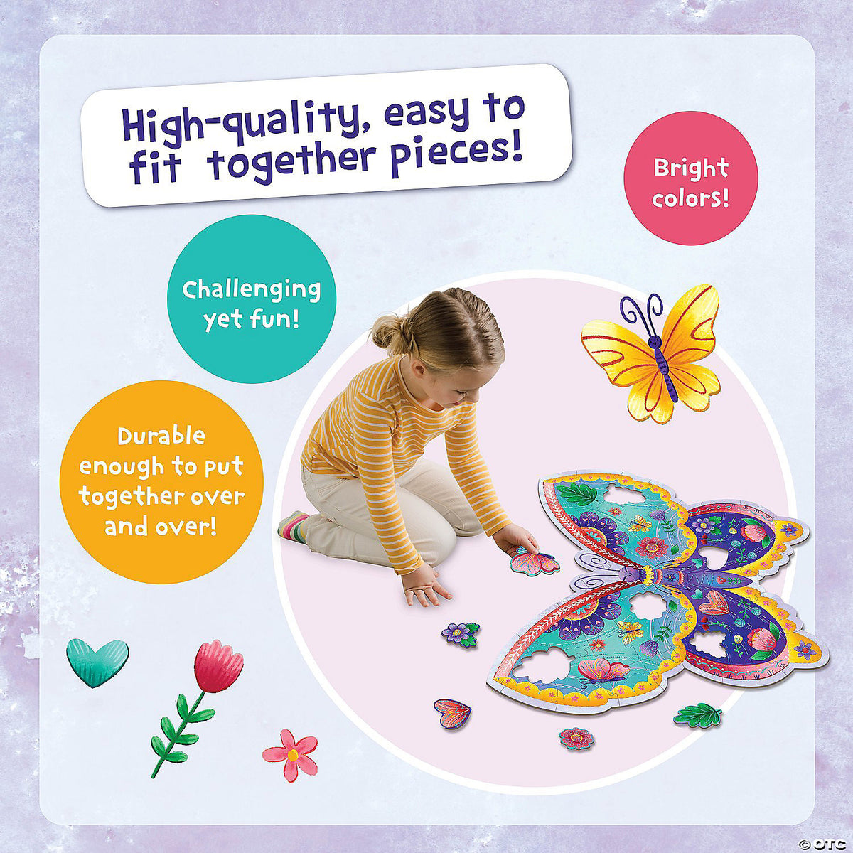Peaceable Kingdom Shimmery Butterfly - 53 piece Floor Puzzle