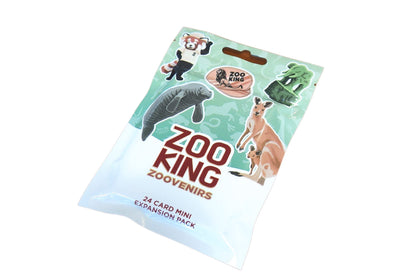 Box of Zoo King: Zoovenirs – Mini Expansion featuring playful animal-themed artwork