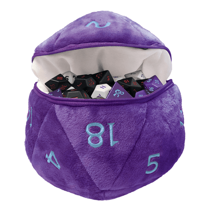 Ultra Pro UP19862 Phandelver Campaign D20 dice bag filled with assorted black, white, and purple gaming dice