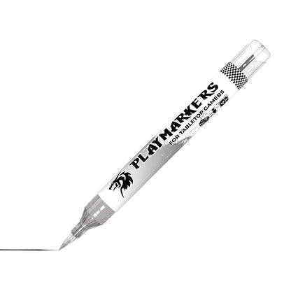 AK Interactive Silver Playmarkers marker for tabletop gamers drawing a thin silver line on a white surface