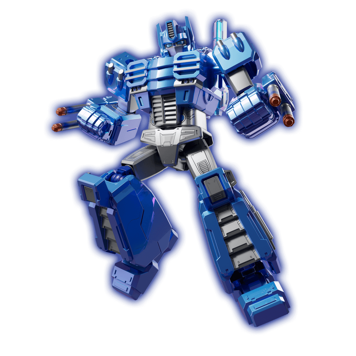 Blue and silver large scale Optimus Prime poseable action figure