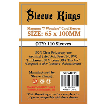 Sleeve Kings Board Game Sleeves Magnum 7 Wonders (65mm x 100mm) (110 Per Pack) - Good Games