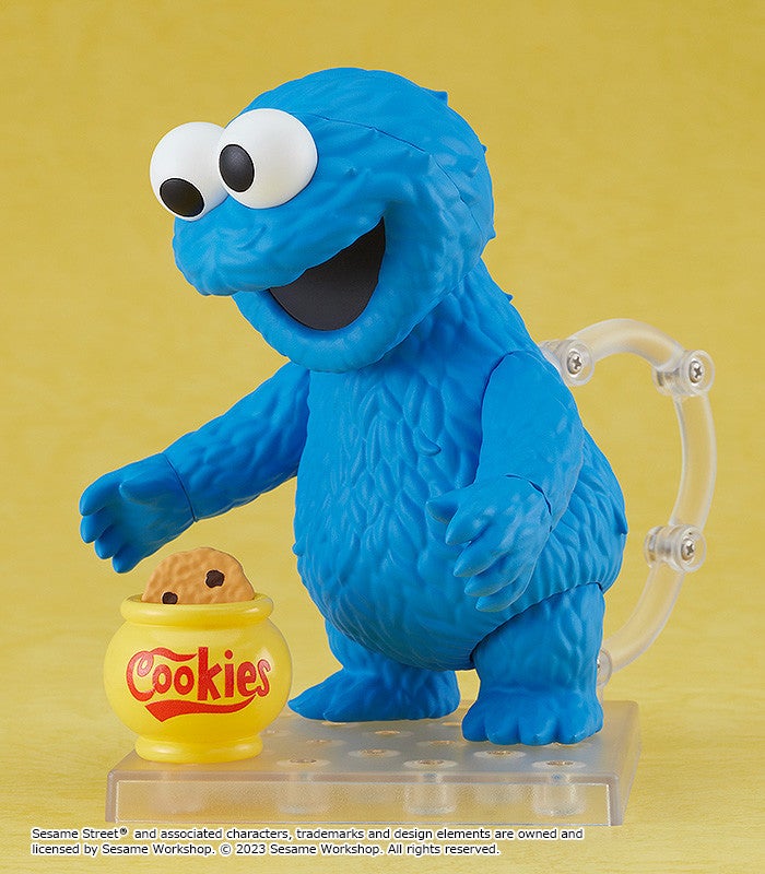 Cookie Monster Nendoroid with playful pose and wide open mouth
