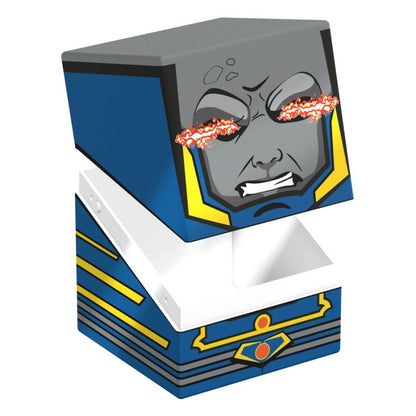 Cube-shaped Darkseid box with lid open; the face on the lid emits red Omega Beams from the eyes