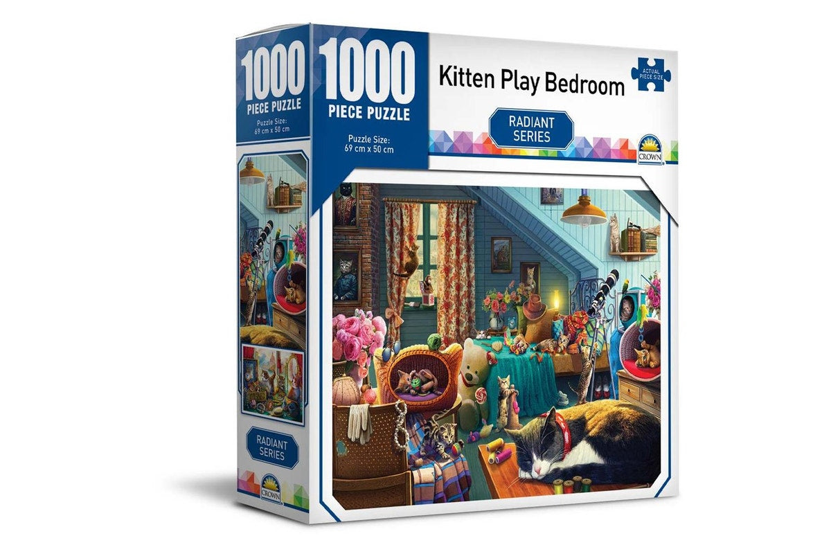 Kitten Play Bedroom 1000 Piece Jigsaw - Good Games