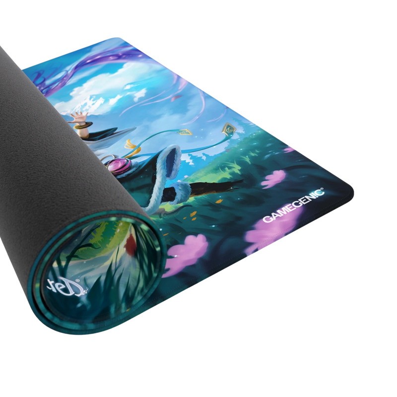 GAMEGENIC mousepad with vibrant fantasy landscape and character