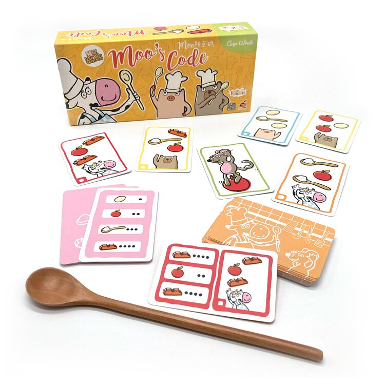 Jolly Thinkers Pets Moo&#39;s Code Card Game cards spread out featuring pets and coding instructions