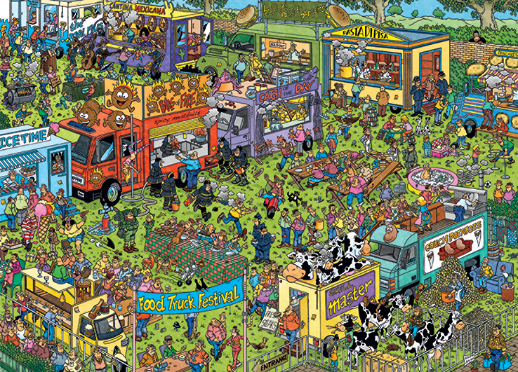 Jan Van Haasteren - Food Truck Festival - 1500 Piece Jigsaw