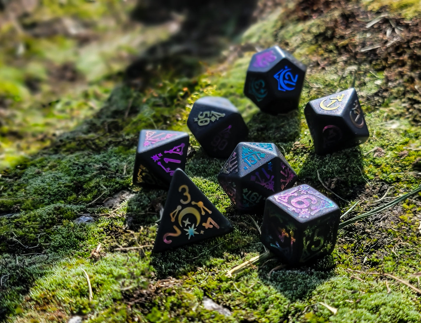 Level Up Dice - Ionized Constellation Obsidian - Good Games