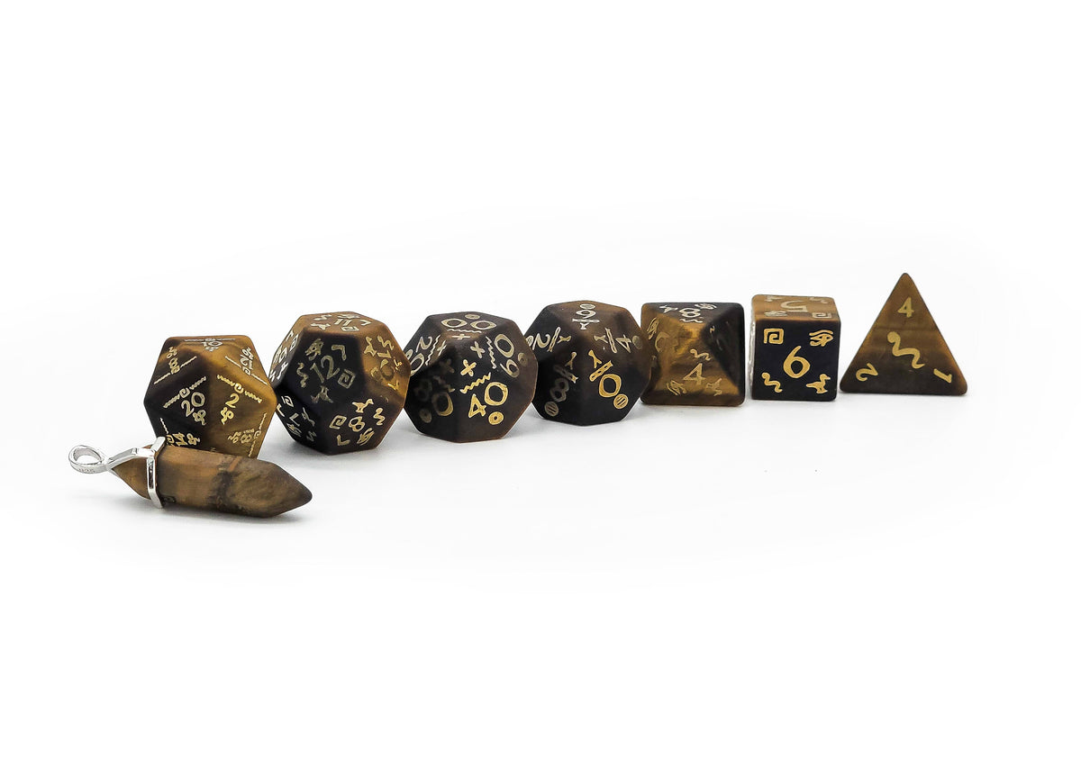 Level Up Dice - Gold Ionized Tigers Eye Hyro - Good Games
