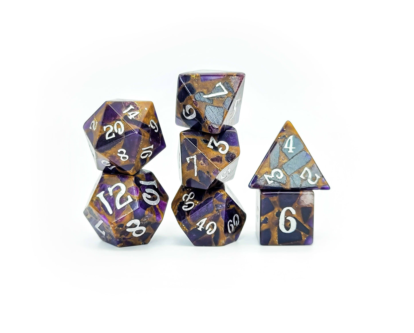 Level Up Dice - Gold Foil Purple Mosaic - Good Games