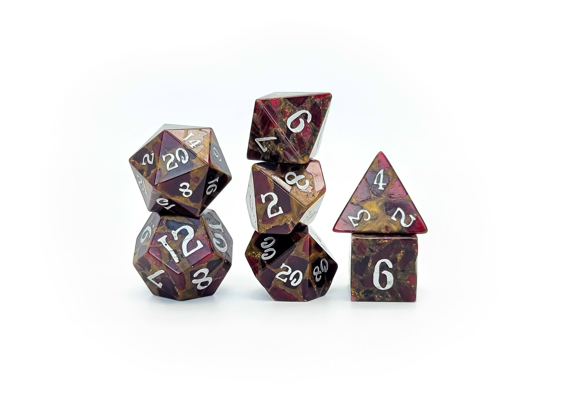 Level Up Dice - Gold Foil Red Mosaic - Good Games