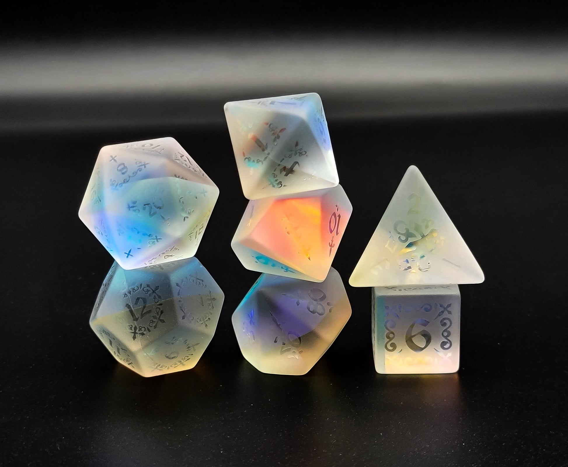 Level Up Dice - Shadow Masque Holographic Glass - Good Games
