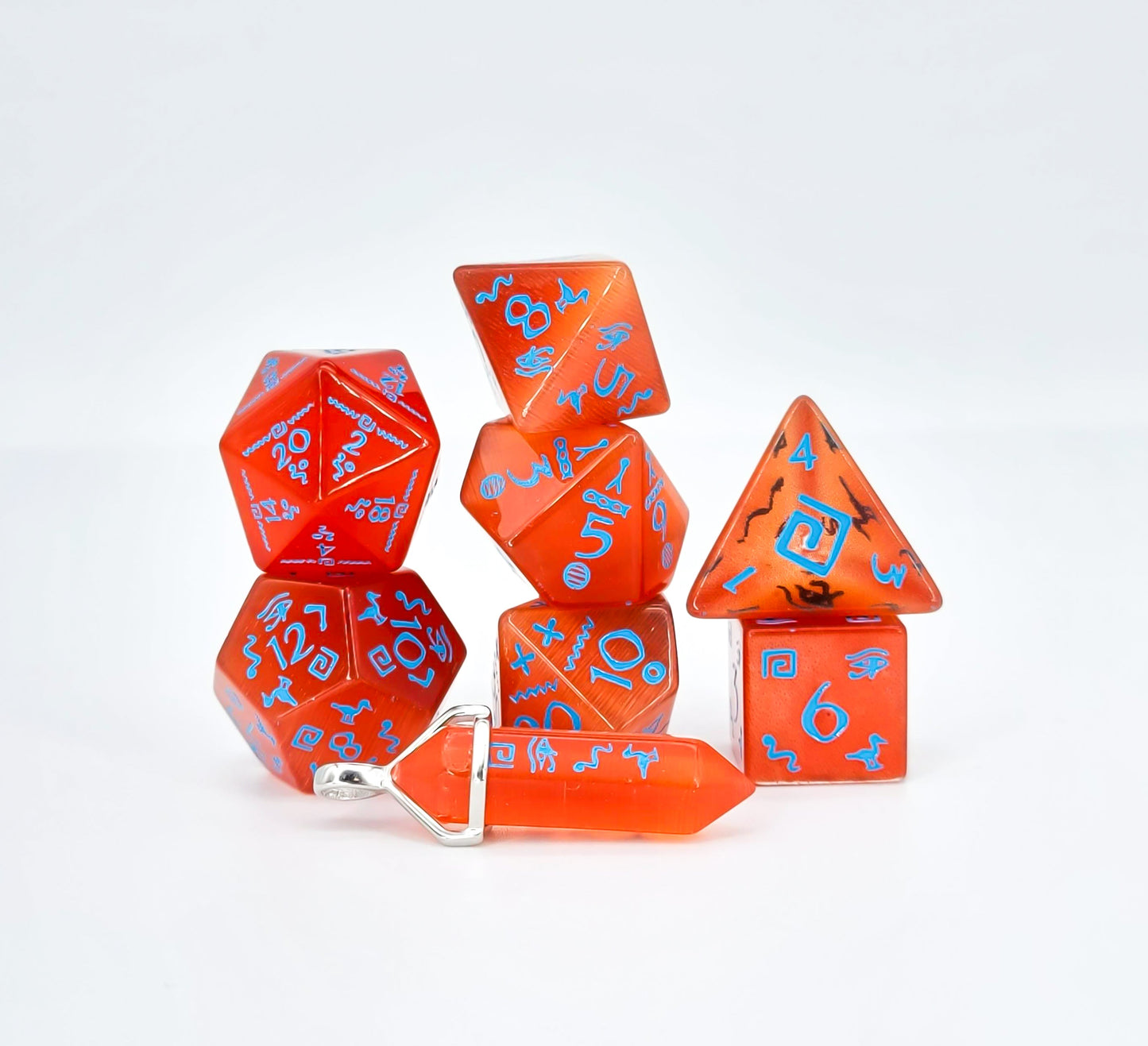 Level Up Dice - Hyro Orange Cats Eye - Good Games