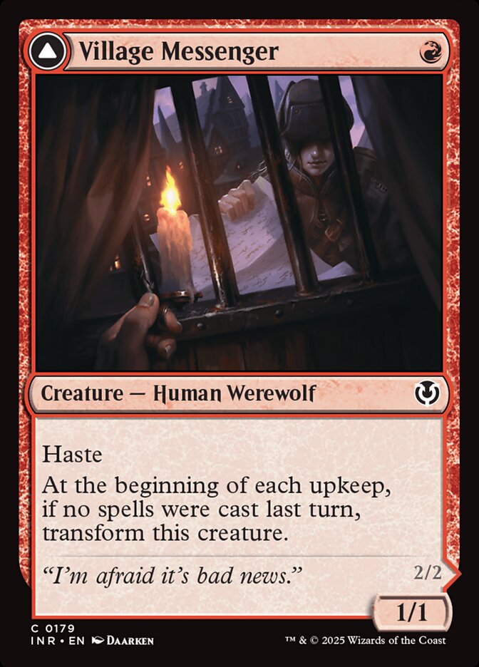 Village Messenger // Moonrise Intruder 179/287 (Innistrad Remastered)  - Foil