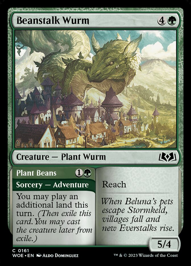 Beanstalk Wurm // Plant Beans 161 (Wilds of Eldraine)  - Foil