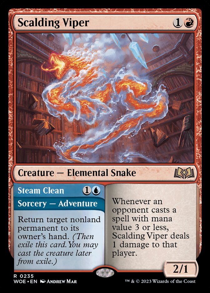 Scalding Viper // Steam Clean 235 (Wilds of Eldraine)  - Foil