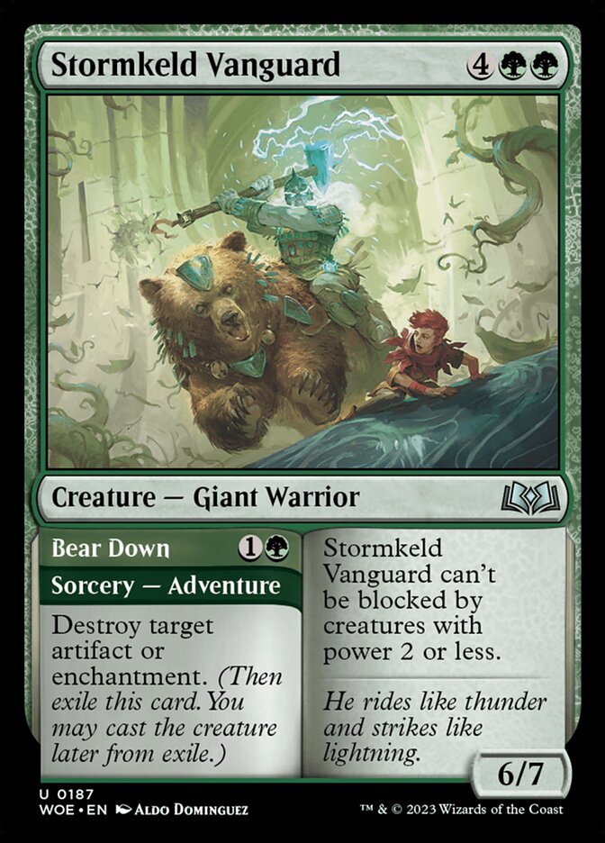 Stormkeld Vanguard // Bear Down 187 (Wilds of Eldraine)  - Foil