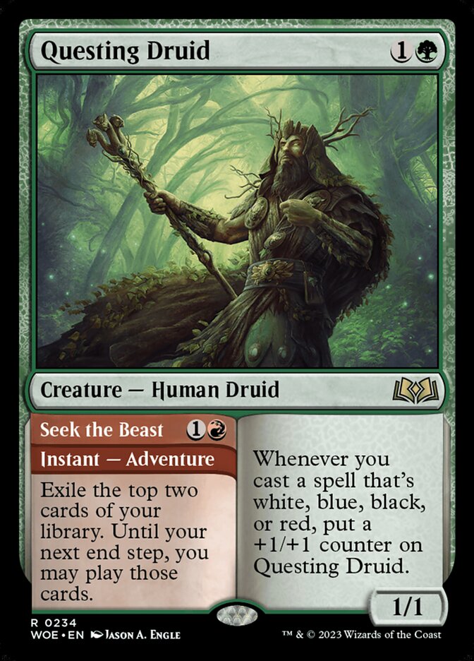 Questing Druid // Seek the Beast 234 (Wilds of Eldraine)  - Foil