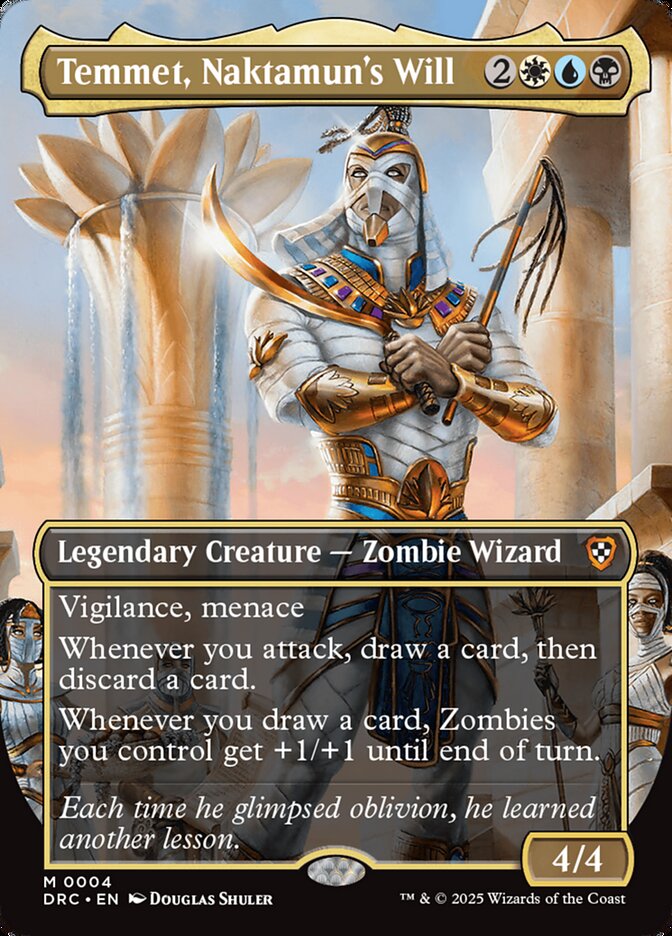 Temmet, Naktamun's Will 4/187 (Commander: Aetherdrift)  - Borderless Foil