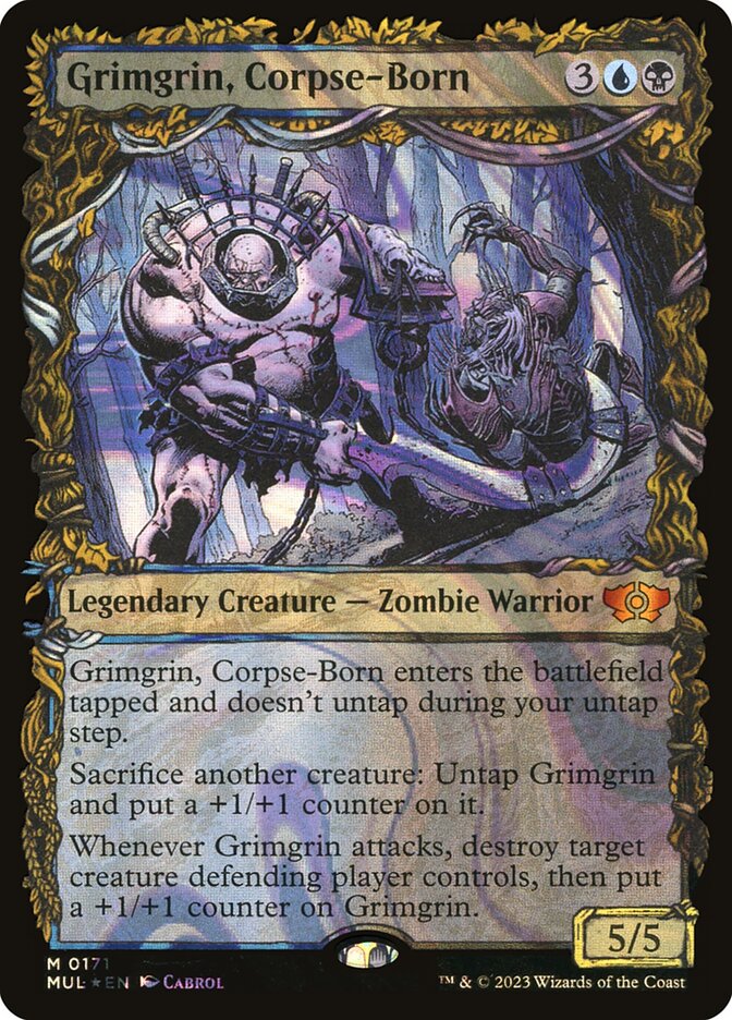 Grimgrin, Corpse-Born 171/65 (March of the Machine: Multiverse Legends)  - Showcase Halo Foil
