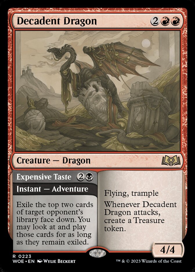 Decadent Dragon // Expensive Taste 223 (Wilds of Eldraine)  - Foil