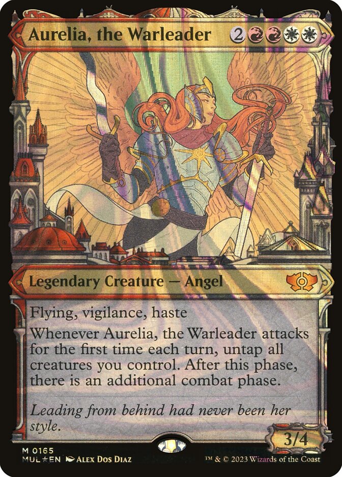Aurelia, the Warleader 165/65 (March of the Machine: Multiverse Legends)  - Showcase Halo Foil