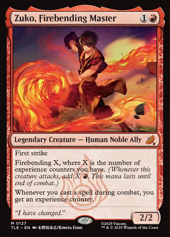 Zuko, Firebending Master 127/317 (Avatar: The Last Airbender: Eternal-Legal) 
