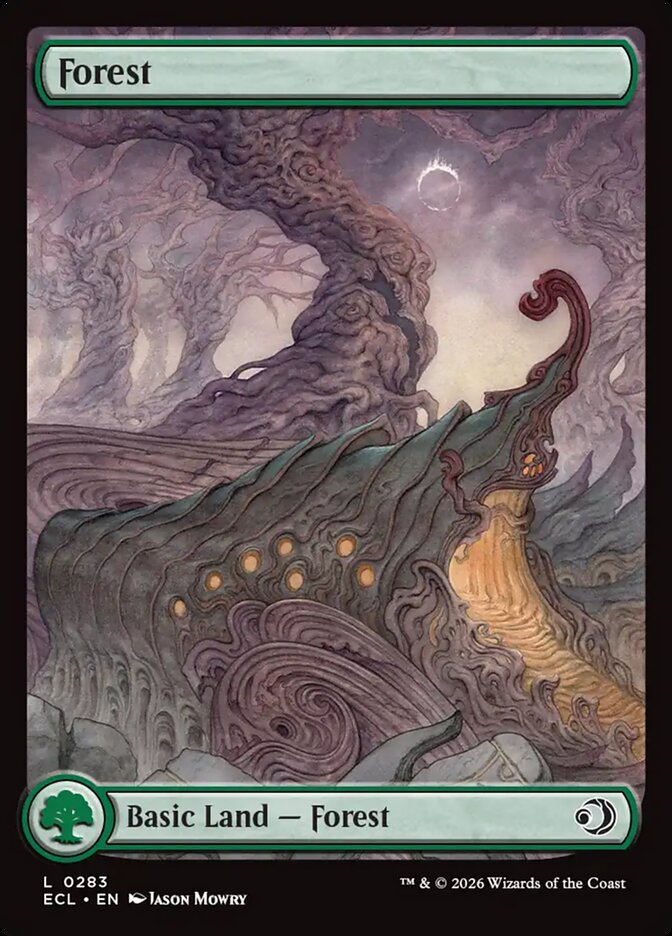 Forest 0283 283 (Lorwyn Eclipsed)  - Full Art Foil