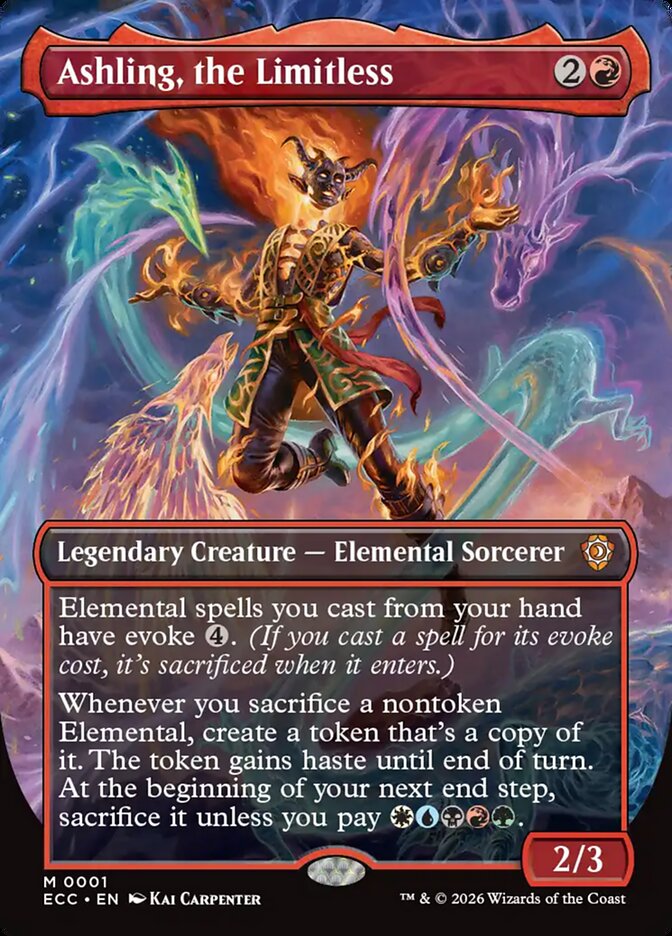 Ashling, the Limitless 1 (Commander: Lorwyn Eclipsed)  - Borderless Foil