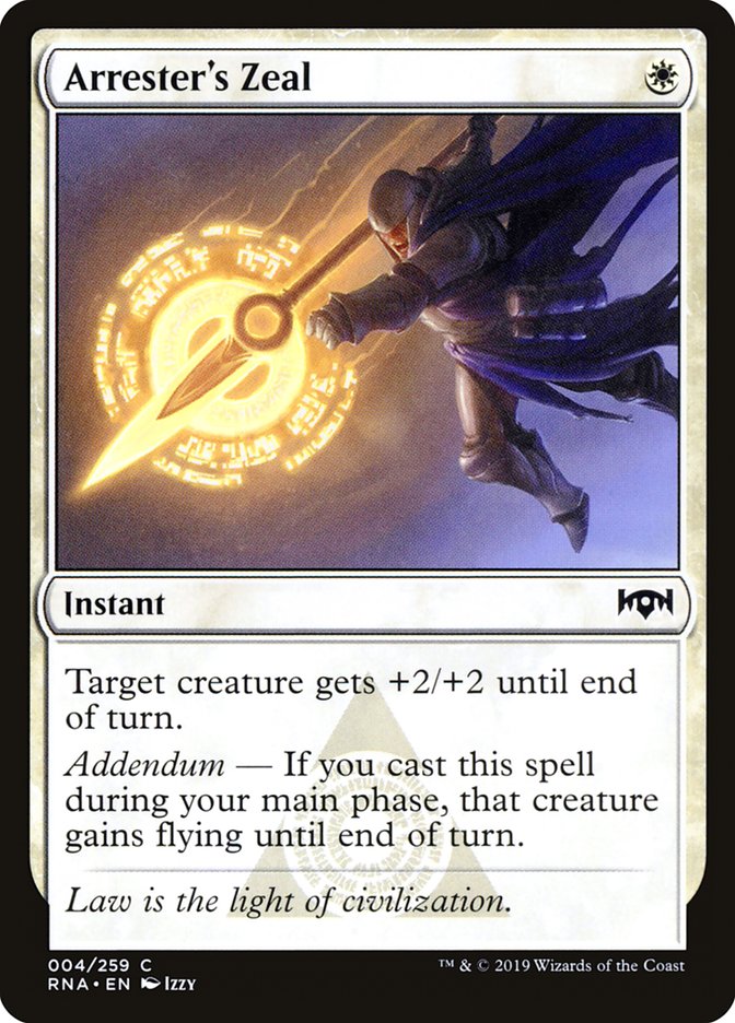 Arrester's Zeal 4/259 (Ravnica Allegiance) 