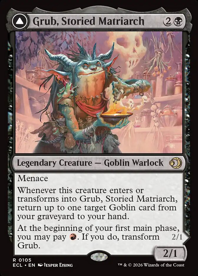 Grub, Storied Matriarch // Grub, Notorious Auntie 105/273 (Lorwyn Eclipsed)  - Foil