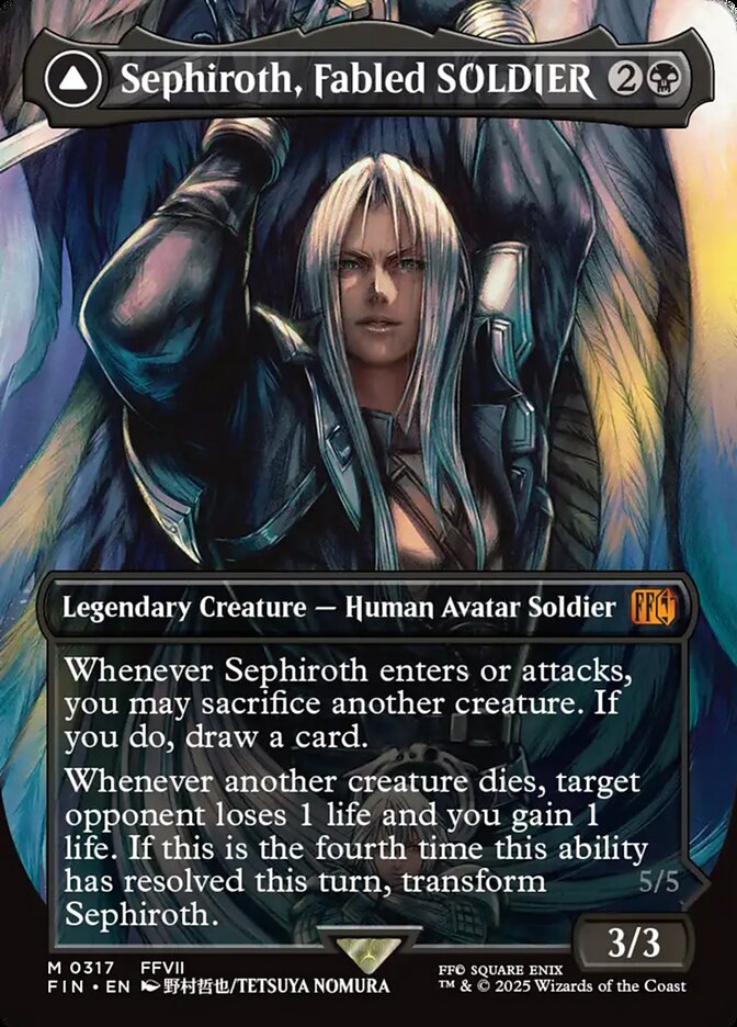 Sephiroth, Fabled SOLDIER // Sephiroth, One-Winged Angel 317 (FINAL FANTASY)  - Borderless Foil