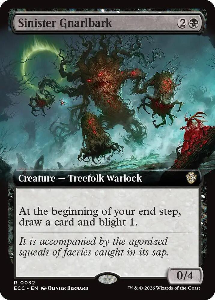 Sinister Gnarlbark  32 (Commander: Lorwyn Eclipsed)  - Extended Art