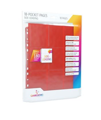 Gamegenic Sideloading 18 Pocket Pages 10 Pcs Pack Red - Good Games