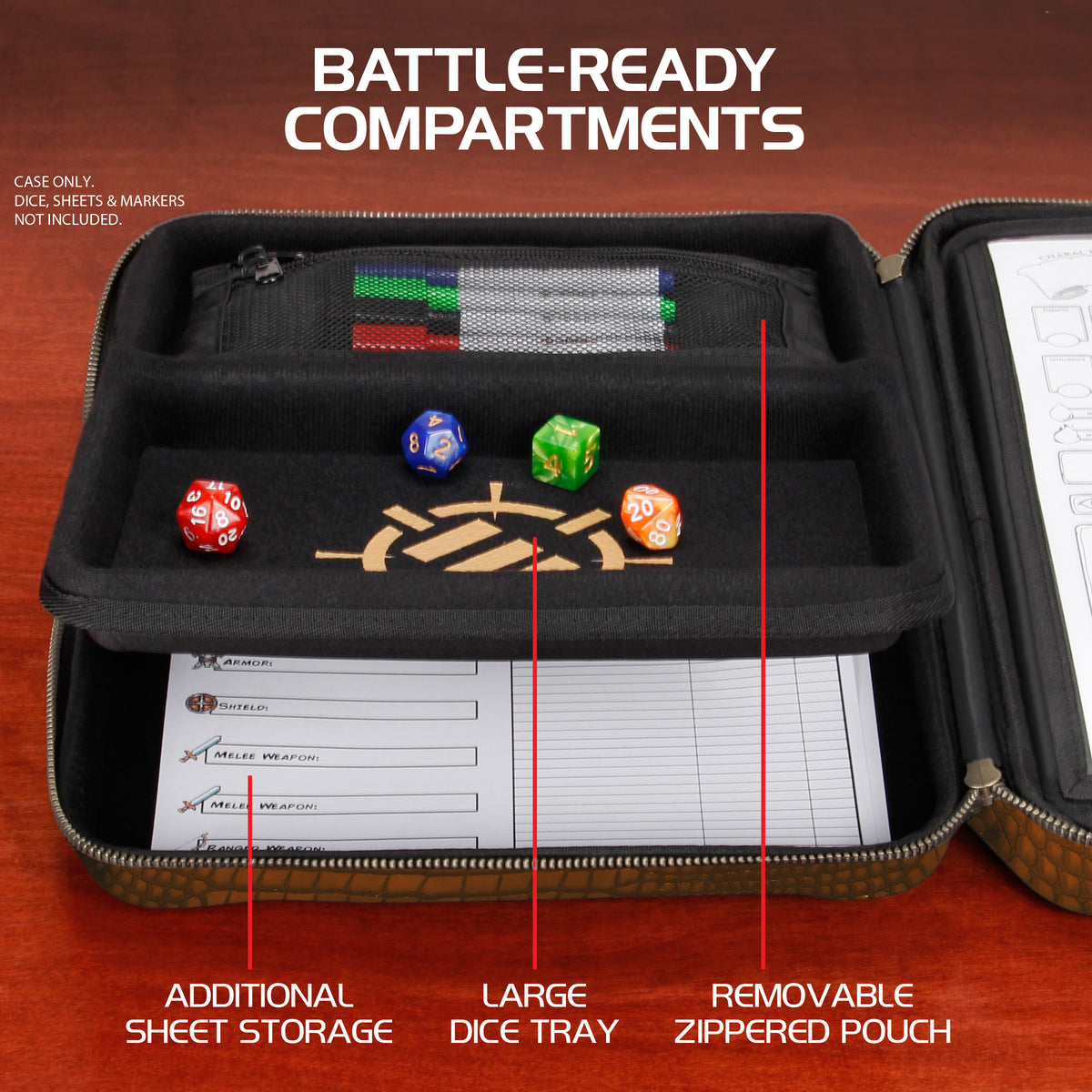 Enhance Tabletop Series RPG Organizer Case Brown